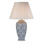 ELY4223-S1098 Ely Table Lamp Blue Ceramic With Shade