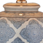 ELY4223-S1098 Ely Table Lamp Blue Ceramic With Shade