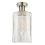 EME4861-E01 Emerson Semi-Flush Antique Chrome and Ribbed Glass