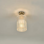 EME4861-E01 Emerson Semi-Flush Antique Chrome and Ribbed Glass