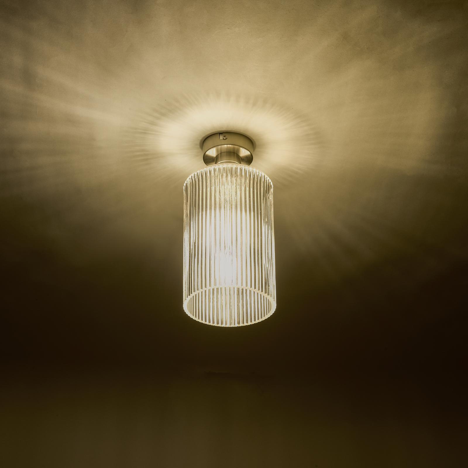 EME4861-E01 Emerson Semi-Flush Antique Chrome and Ribbed Glass