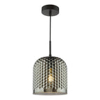 ESI0110 Esila Pendant Matt Black and Smoked Glass