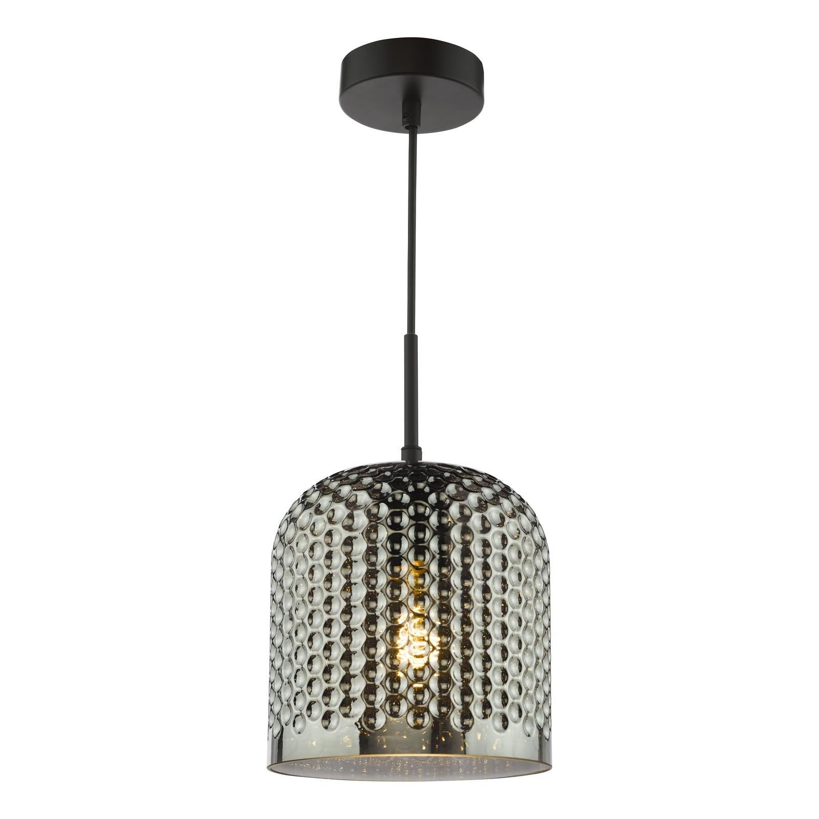 ESI0110 Esila Pendant Matt Black and Smoked Glass