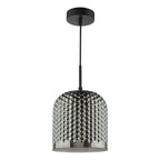 ESI0110 Esila Pendant Matt Black and Smoked Glass