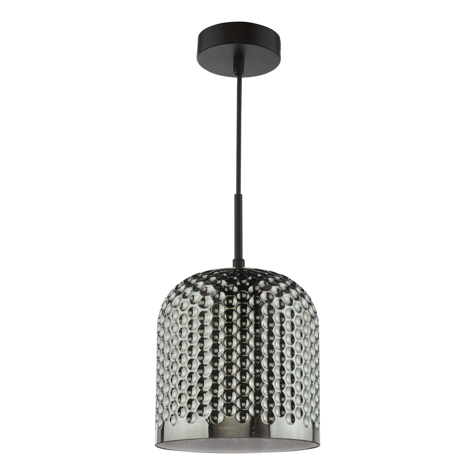 ESI0110 Esila Pendant Matt Black and Smoked Glass