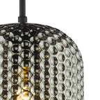 ESI0110 Esila Pendant Matt Black and Smoked Glass