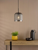 ESI0110 Esila Pendant Matt Black and Smoked Glass