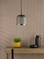 ESI0110 Esila Pendant Matt Black and Smoked Glass