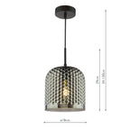 ESI0110 Esila Pendant Matt Black and Smoked Glass