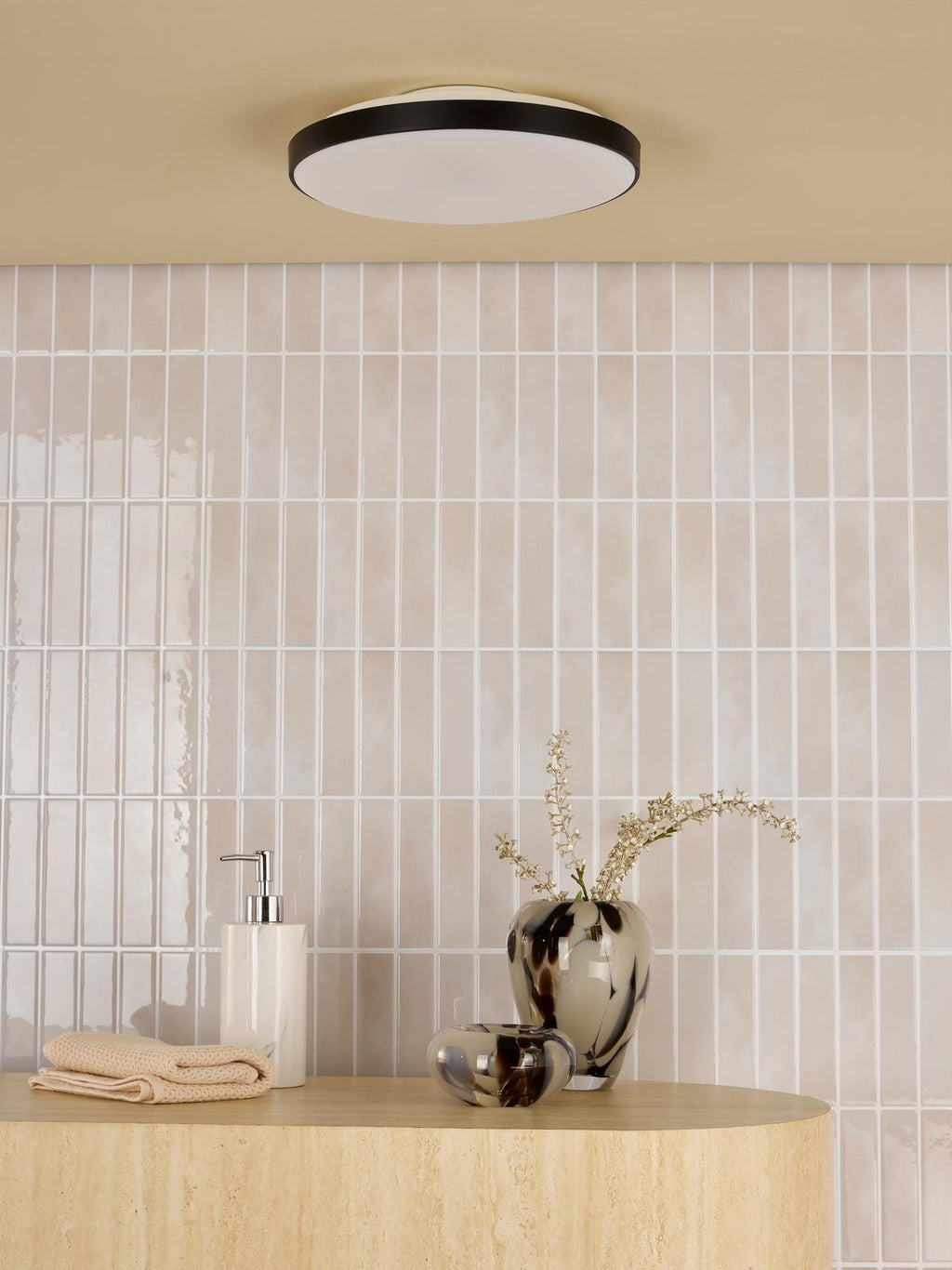 ESS5222 Essien Bathroom Ceiling Light White and Black LED IP44