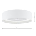 FAN522 Fan Flush White and White With Shade LED