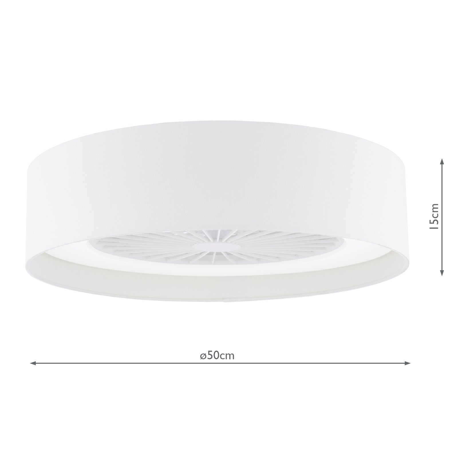 FAN522 Fan Flush White and White With Shade LED
