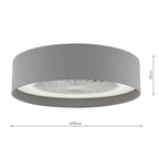 FAN5239 Fan Flush White and Grey With Shade LED
