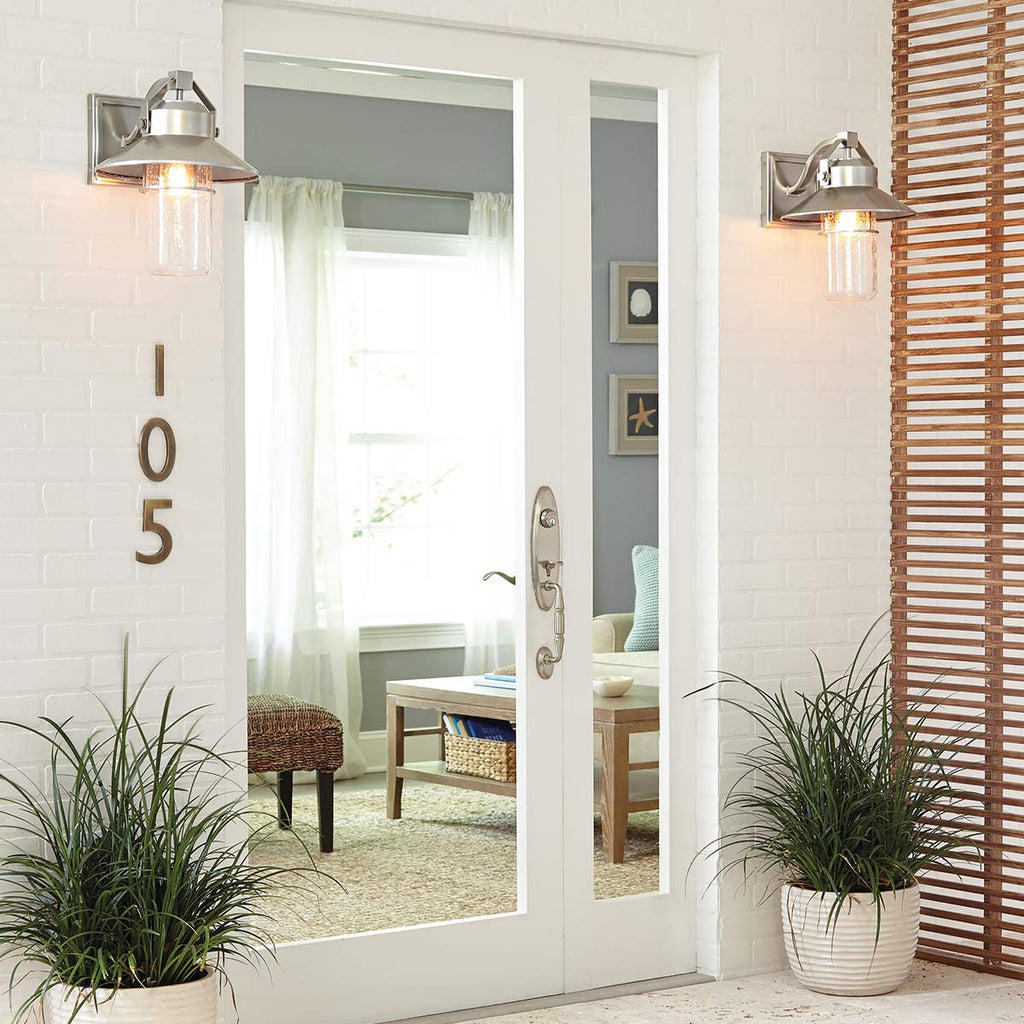 FE-BOYNTON2-L Boynton 1 Light Large  Outdoor Wall Lantern Painted Brushed Steel