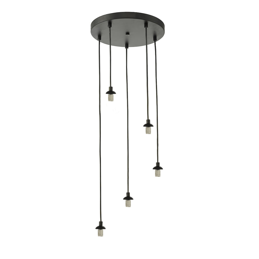 FED0522-F Federico 5 Light Cluster Pendant Matt Black Fitting Only (S)