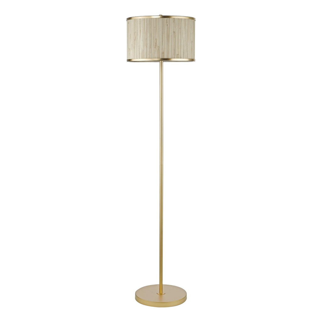 FEN4935 Fenella 3 Light Floor Lamp Gold Leaf and Seagrass