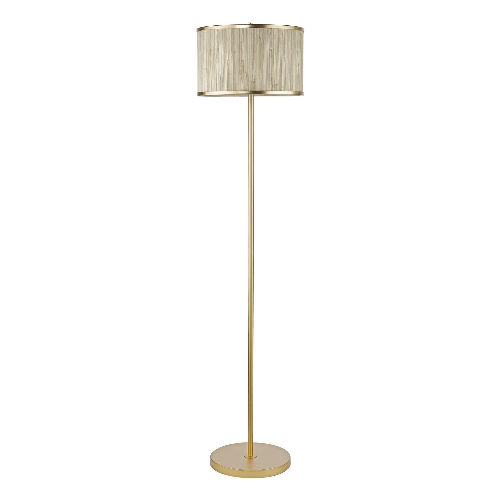 FEN4935 Fenella 3 Light Floor Lamp Gold Leaf and Seagrass