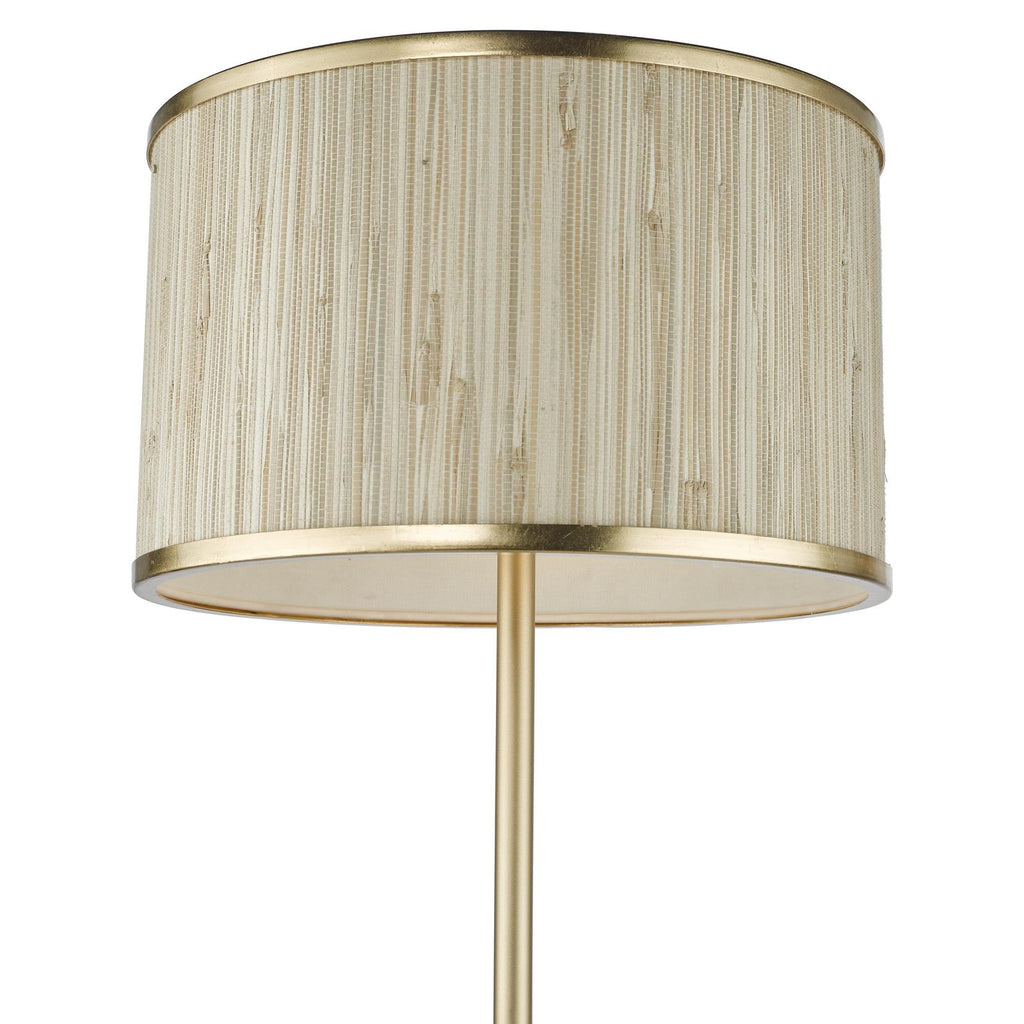 FEN4935 Fenella 3 Light Floor Lamp Gold Leaf and Seagrass