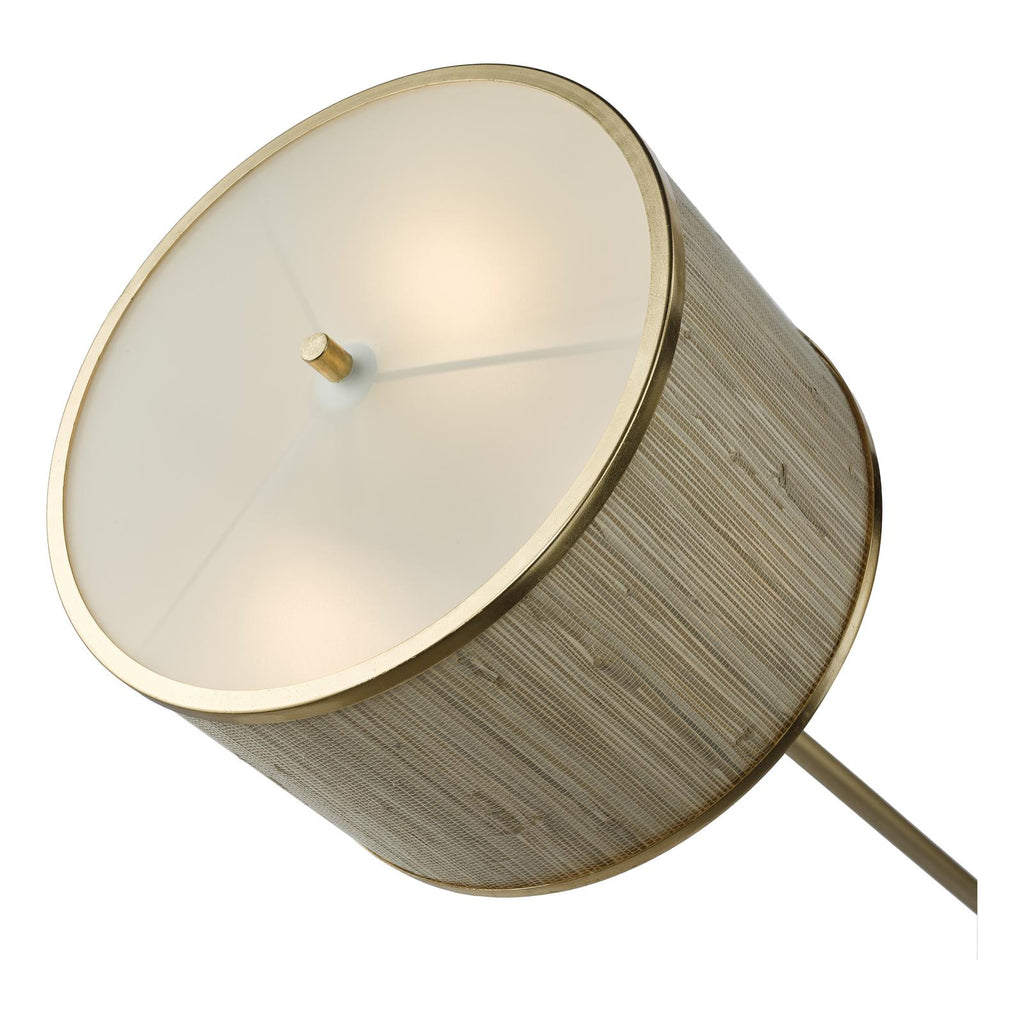 FEN4935 Fenella 3 Light Floor Lamp Gold Leaf and Seagrass