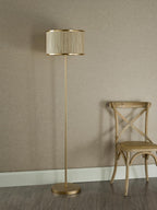 FEN4935 Fenella 3 Light Floor Lamp Gold Leaf and Seagrass