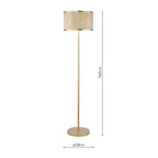 FEN4935 Fenella 3 Light Floor Lamp Gold Leaf and Seagrass