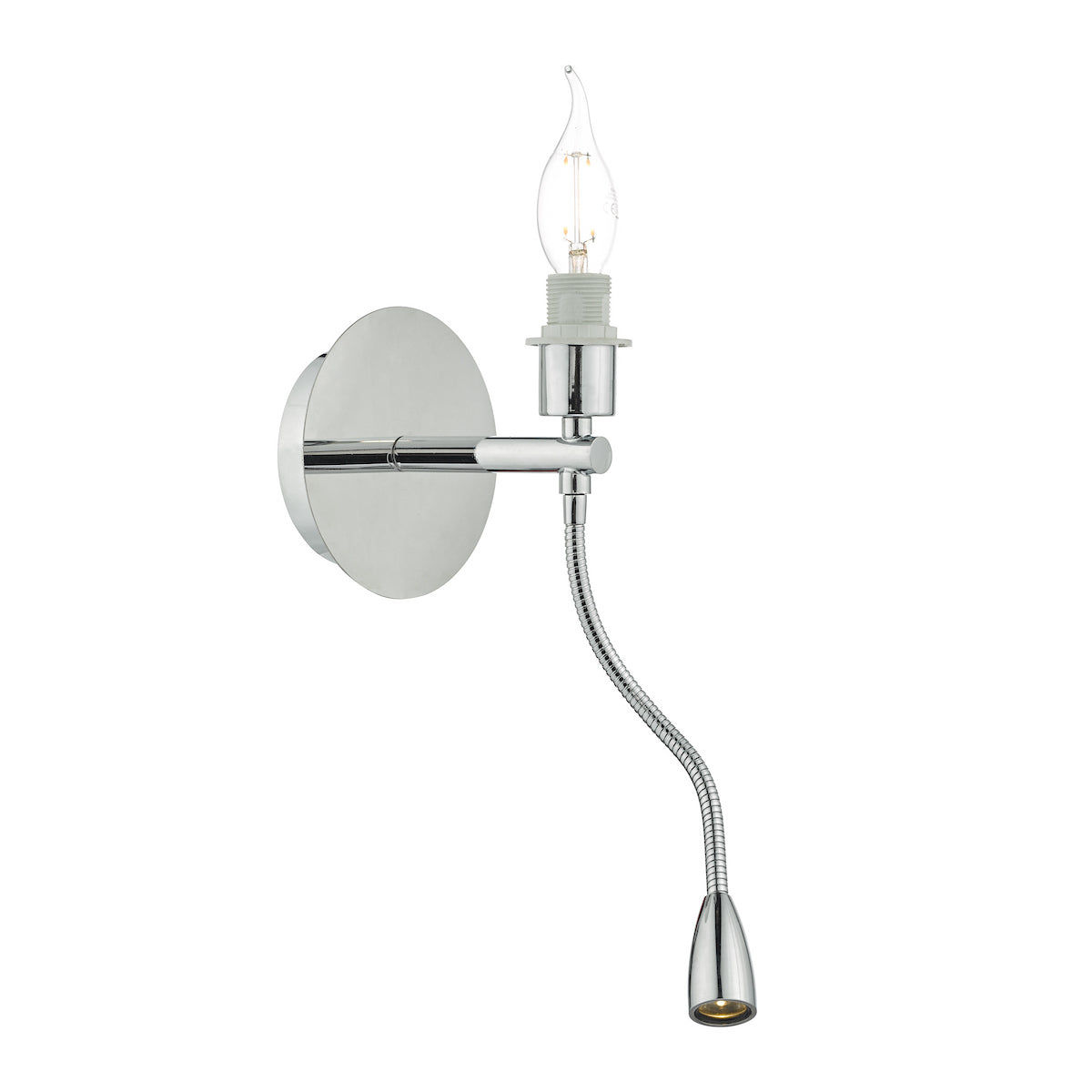 Dar FET0750 Feta 1 Light Wall Bracket LED Polished Chrome Base Only (S)