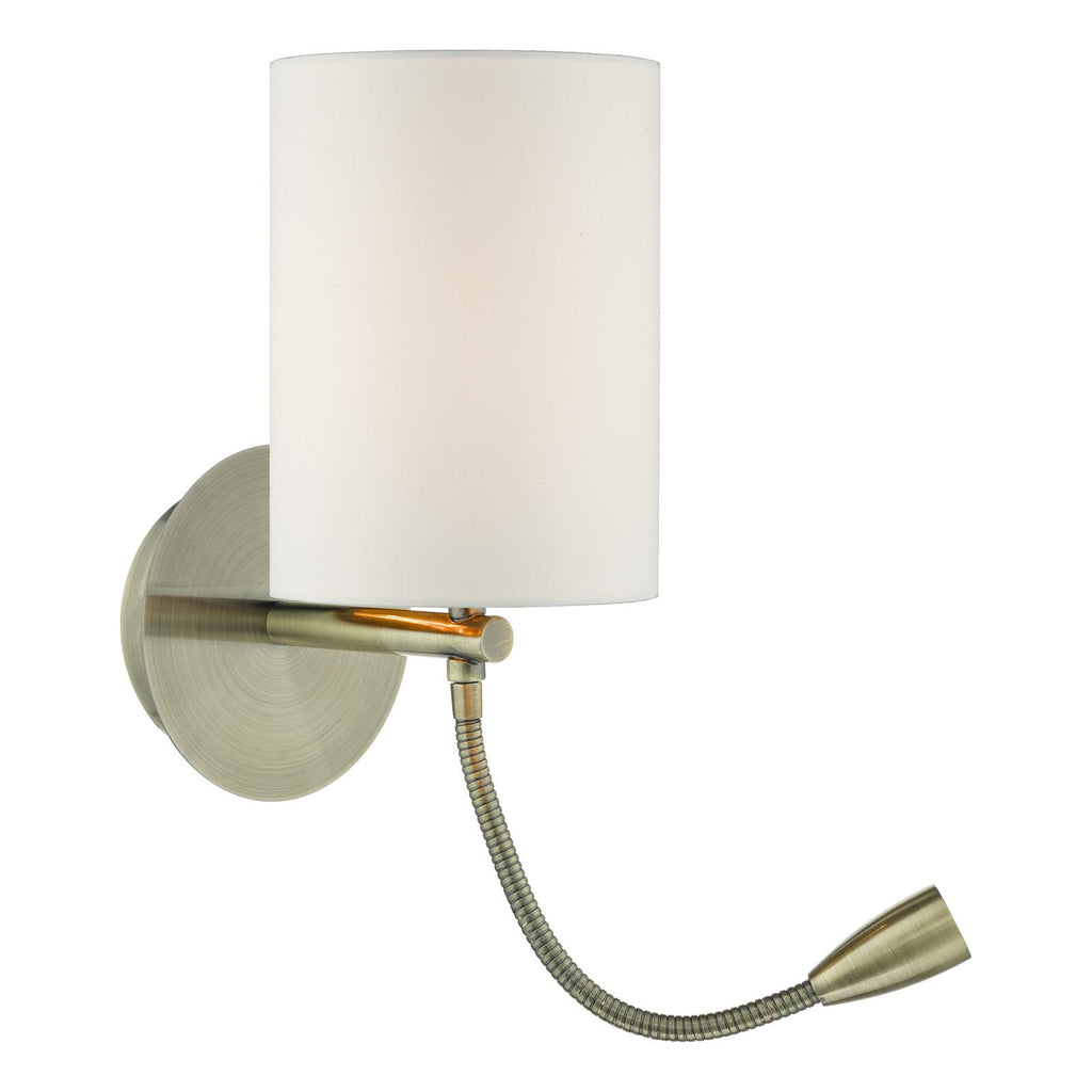FET0775-S1061 Feta Wall Light Antique Brass With Shade LED