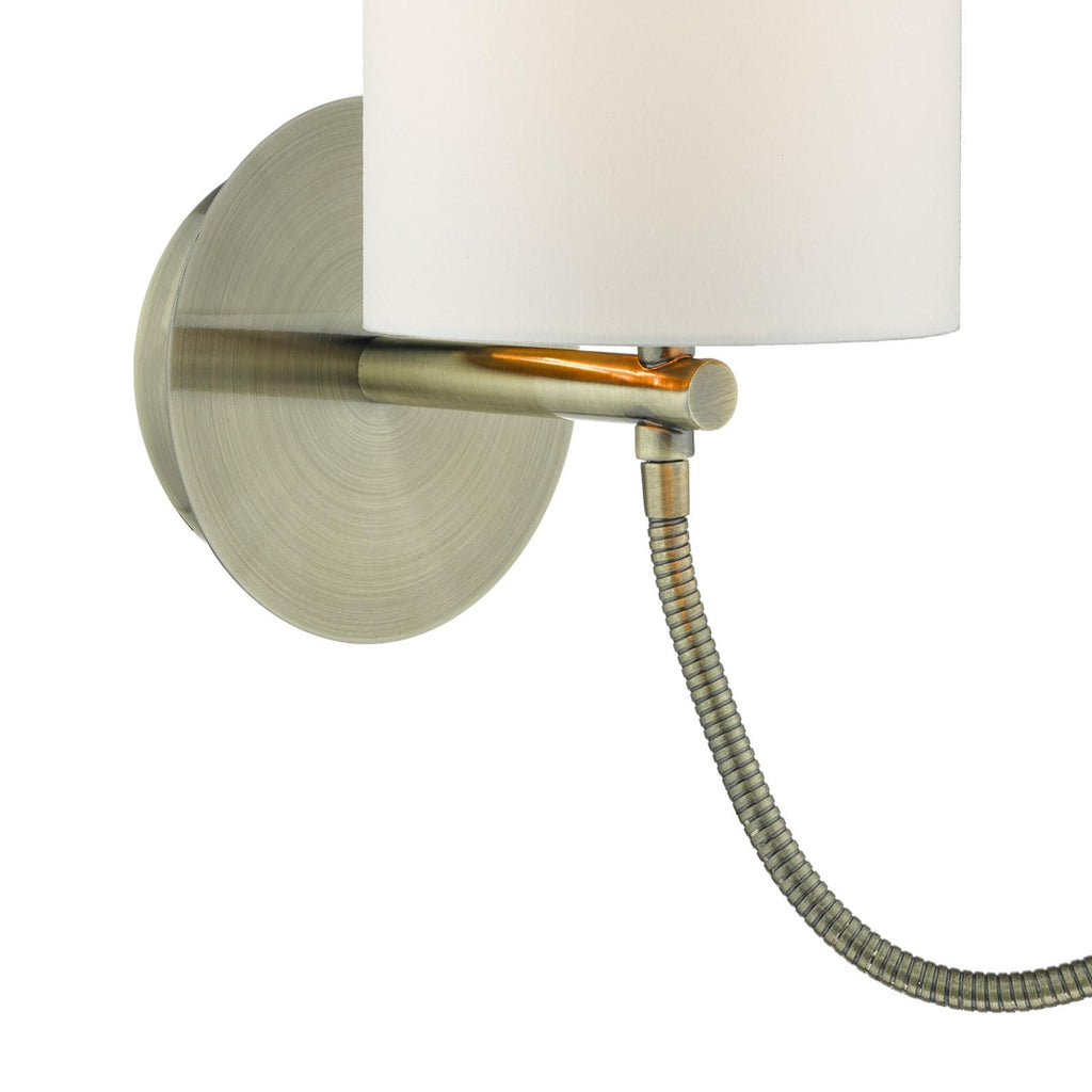 FET0775-S1061 Feta Wall Light Antique Brass With Shade LED