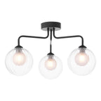 FEY0322-20 Feya 3 Light Semi Flush Matt Black With Clear/Opal Glass