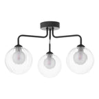 FEY0322-20 Feya 3 Light Semi Flush Matt Black With Clear/Opal Glass