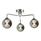 FEY0350-01 Feya 3 Light Semi Flush Polished Chrome With Smoked Glass