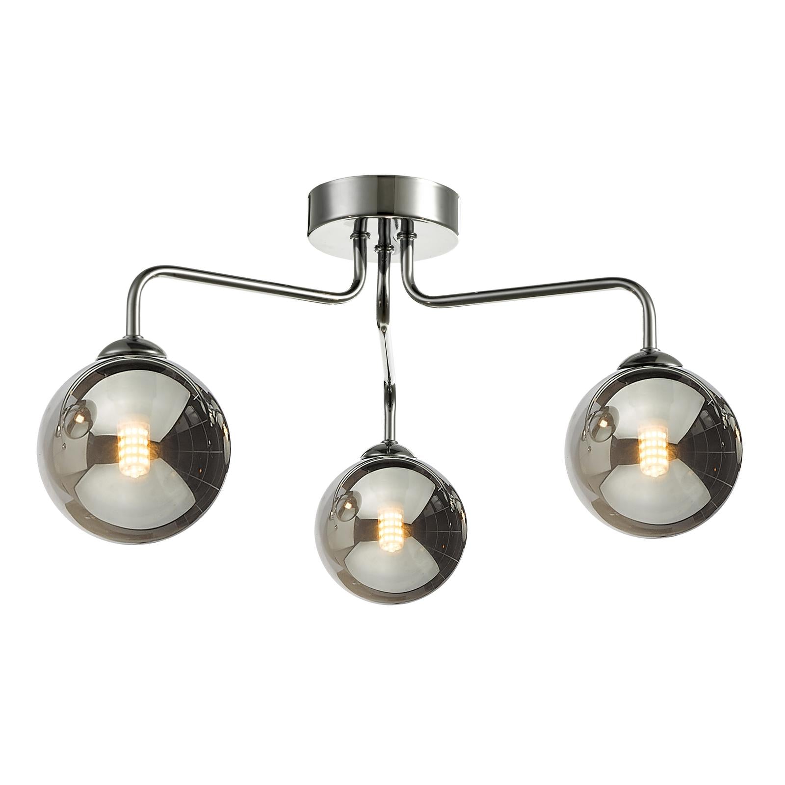 FEY0350-01 Feya 3 Light Semi Flush Polished Chrome With Smoked Glass
