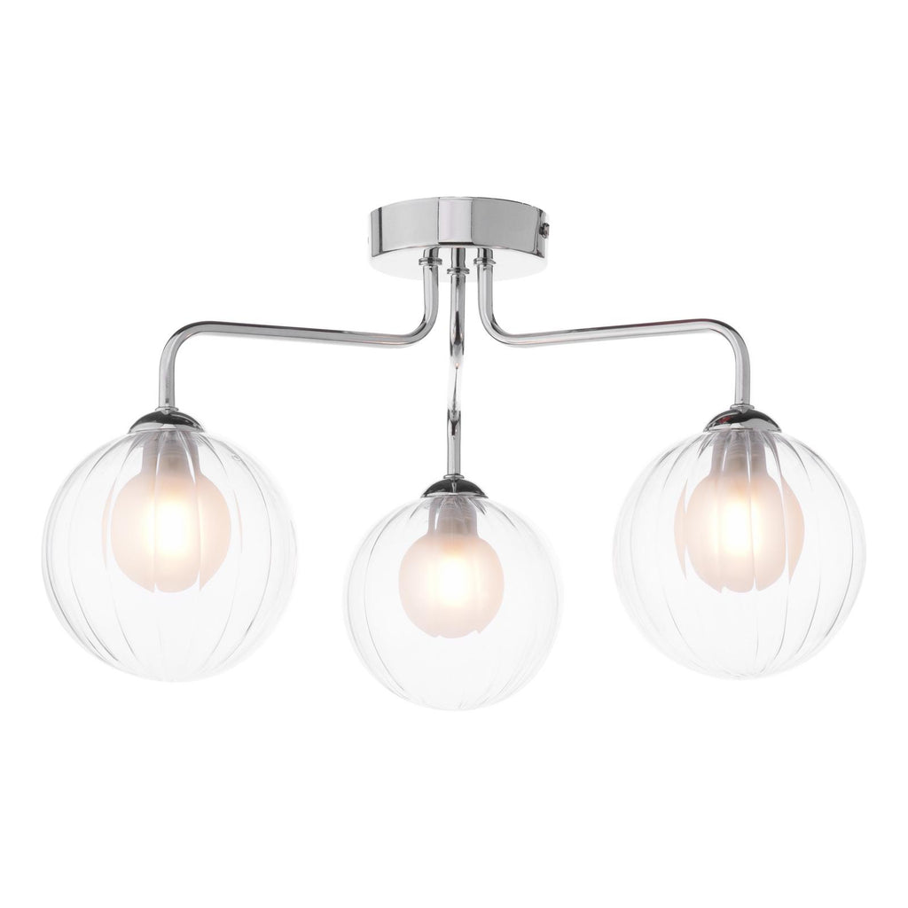 FEY0350-20 Feya 3 Light Semi Flush Polished Chrome With Clear/Opal Glass