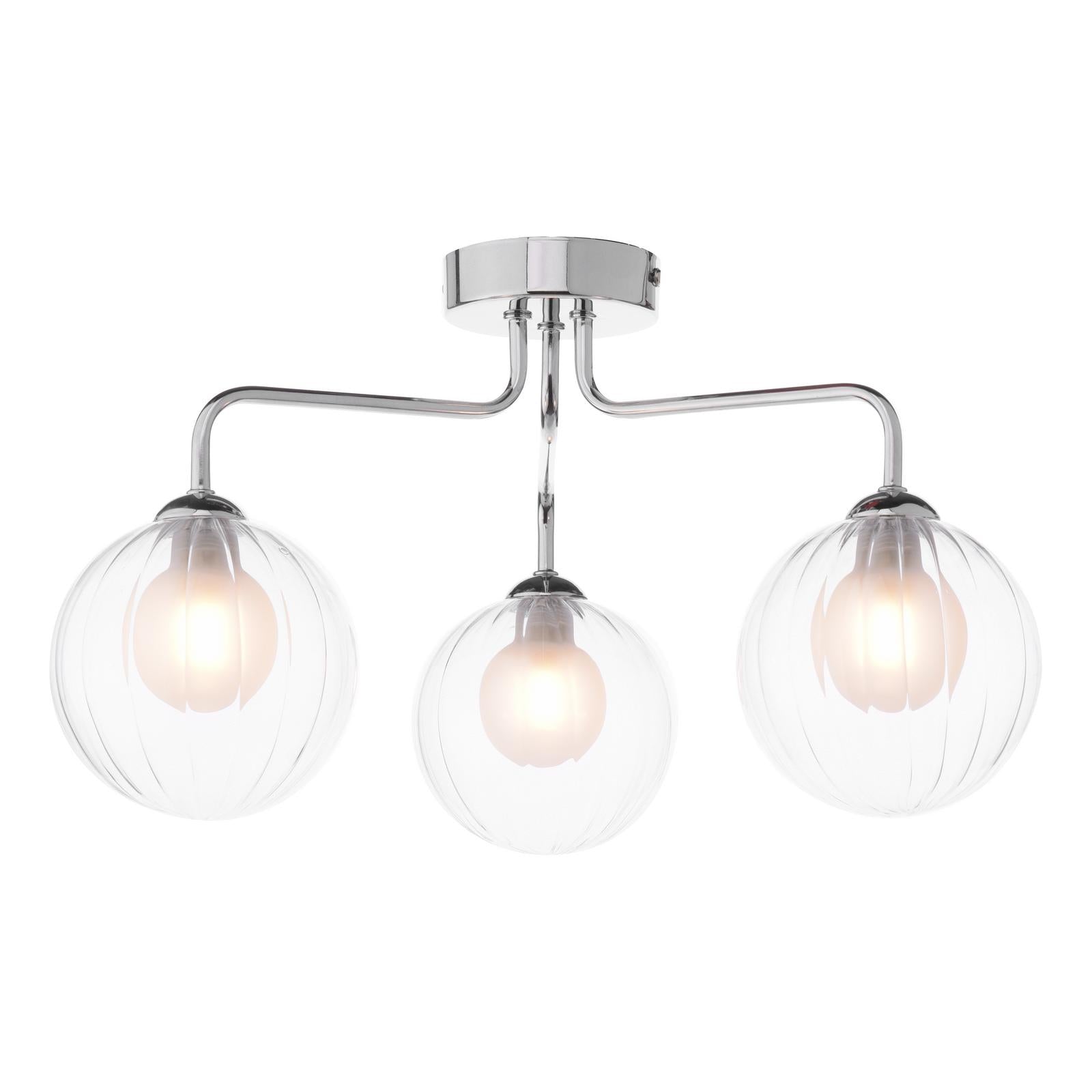 FEY0350-20 Feya 3 Light Semi Flush Polished Chrome With Clear/Opal Glass