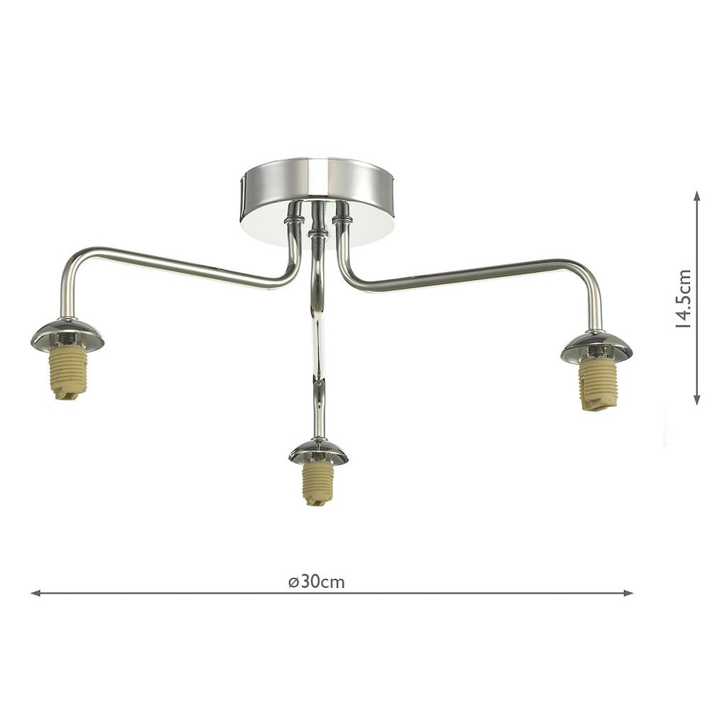 FEY0350-F Feya 3 Light Semi-Flush Chrome Fitting Only (S)