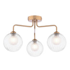 FEY0363-20 Feya 3 Light Semi-Flush Antique Bronze With Clear/Opal Glass