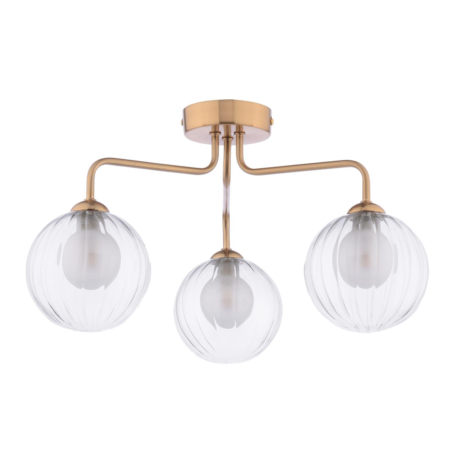 FEY0363-20 Feya 3 Light Semi-Flush Antique Bronze With Clear/Opal Glass