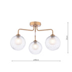 FEY0363-20 Feya 3 Light Semi-Flush Antique Bronze With Clear/Opal Glass