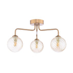 FEY0363-25 Feya 3 Light Semi-Flush Antique Bronze With Twisted Amber Glass