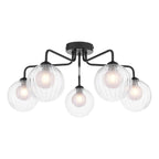 FEY0522-20 Feya 5 Light Semi Flush Matt Black With Clear/Opal Glass