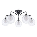 FEY0522-20 Feya 5 Light Semi Flush Matt Black With Clear/Opal Glass