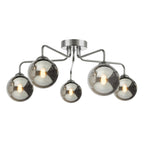 FEY0550-01 Feya 5 Light Semi Flush Polished Chrome With Smoked Glass
