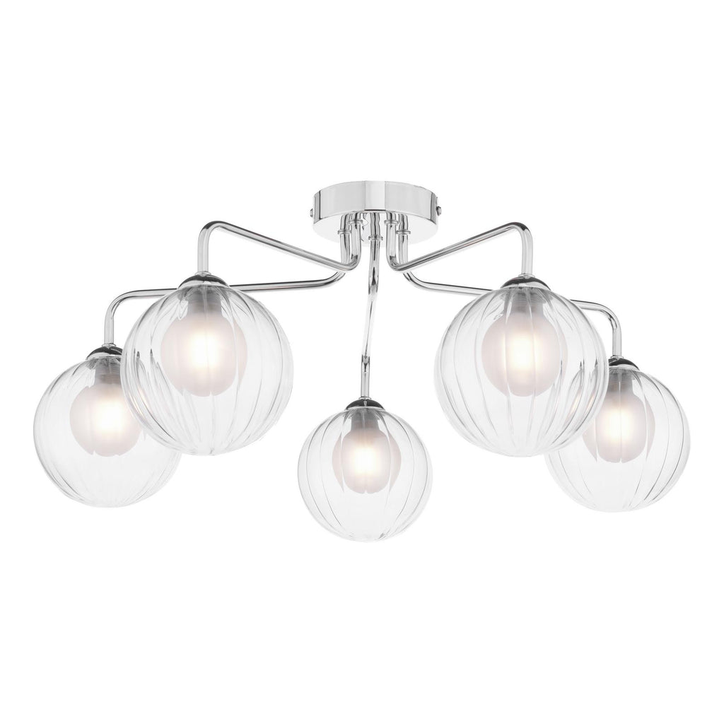 FEY0550-20 Feya 5 Light Semi Flush Polished Chrome With Clear/Opal Glass