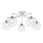FEY0550-20 Feya 5 Light Semi Flush Polished Chrome With Clear/Opal Glass