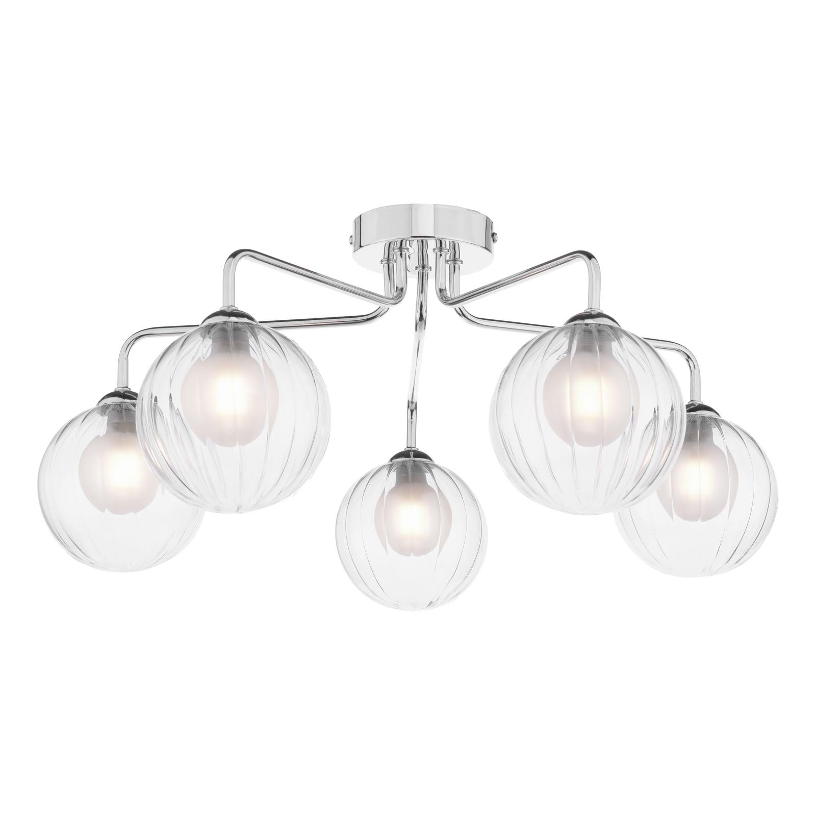 FEY0550-20 Feya 5 Light Semi Flush Polished Chrome With Clear/Opal Glass