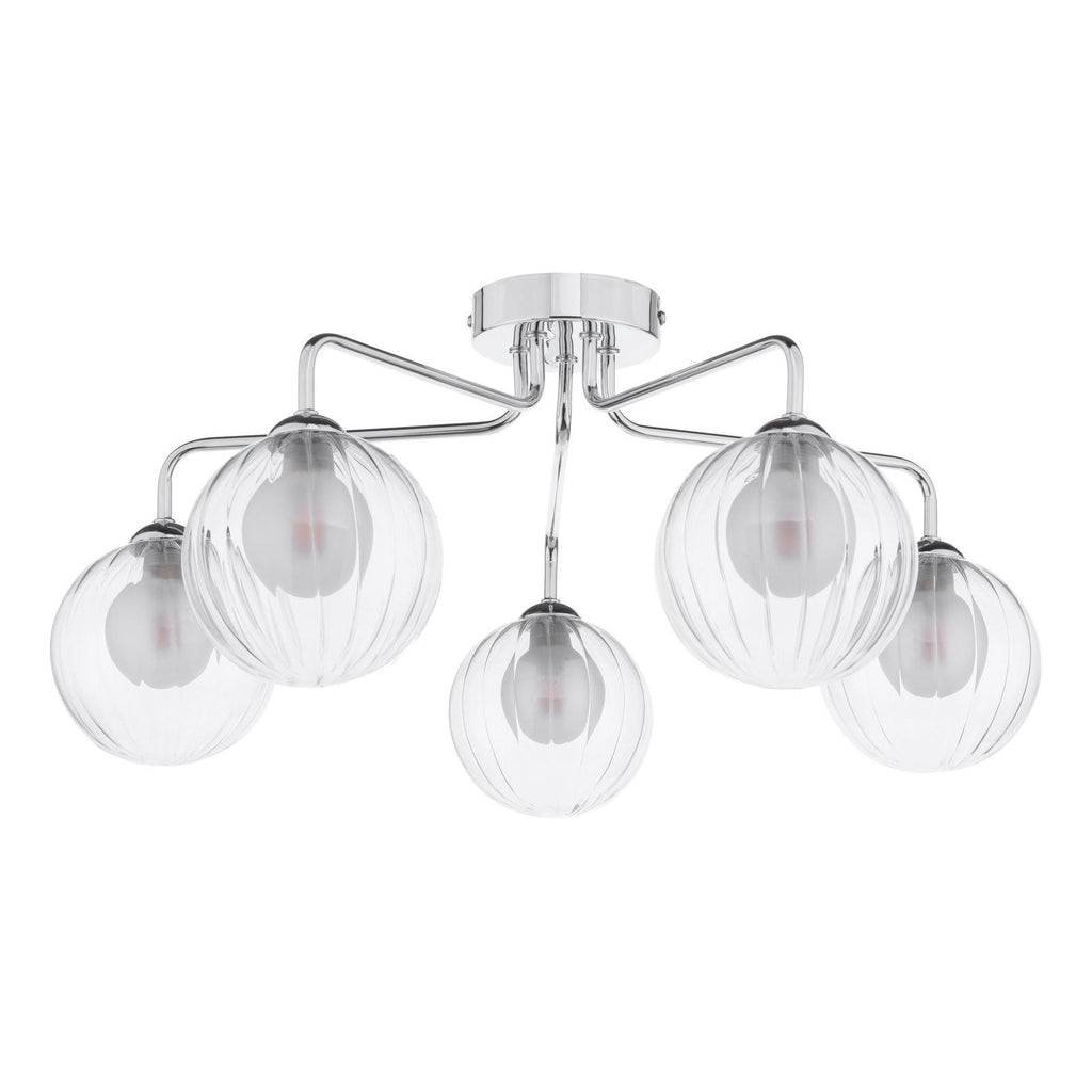 FEY0550-20 Feya 5 Light Semi Flush Polished Chrome With Clear/Opal Glass