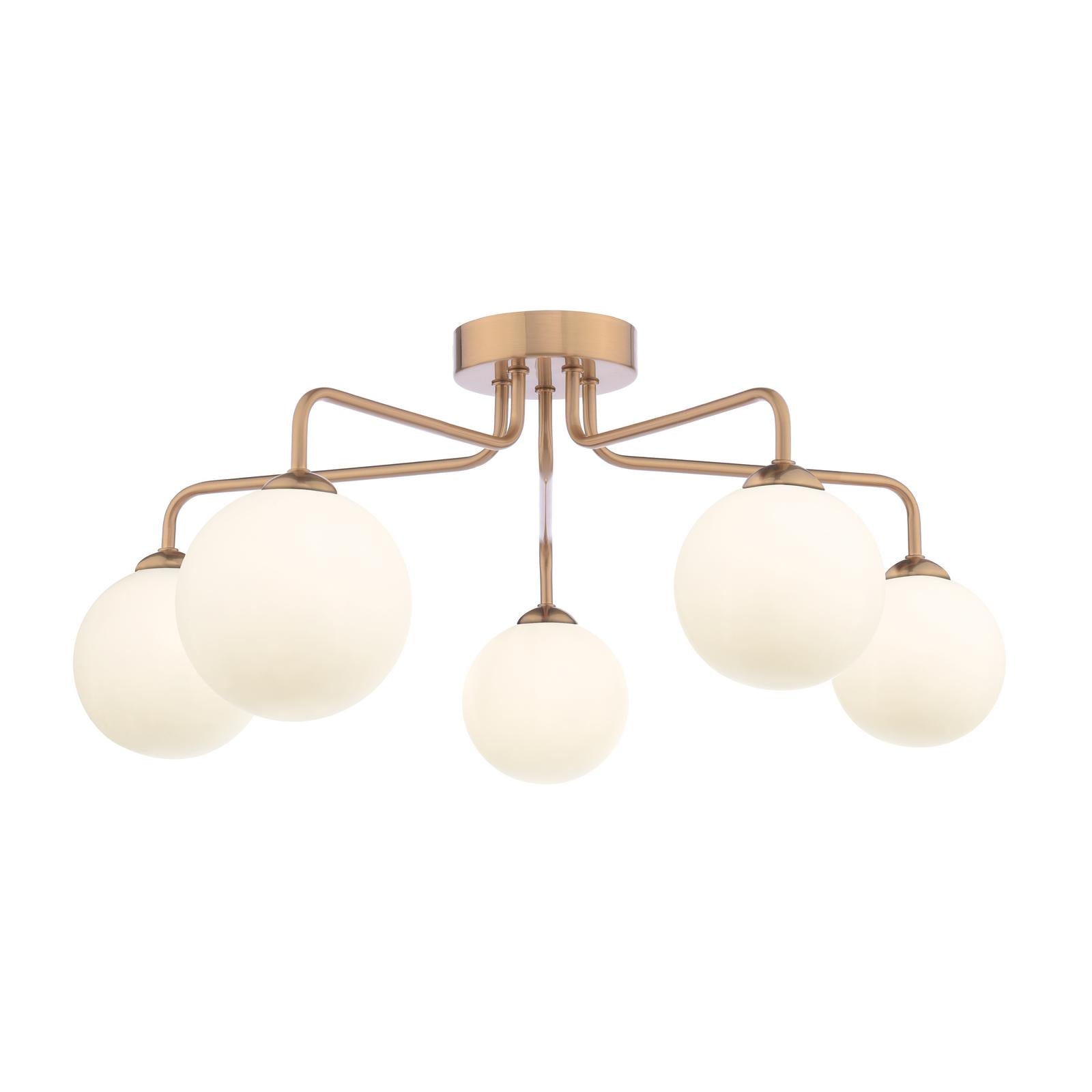 FEY0563-02 Feya 5 Light Semi-Flush Antique Bronze With Opal Glass