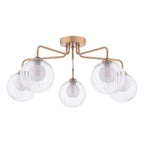 FEY0563-20 Feya 5 Light Semi-Flush Antique Bronze With Clear/Opal Glass