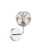 FEY0750-28 Feya Wall Light Polished Chrome With Closed Organic Smoked Glass