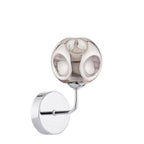 FEY0750-28 Feya Wall Light Polished Chrome With Closed Organic Smoked Glass